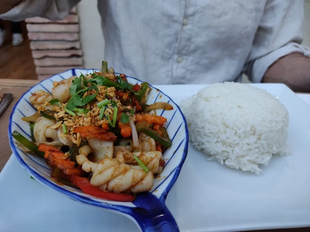 Calamar Sauce Au Basilic Thaï